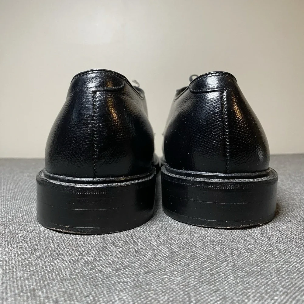 Vintage Sears Derby Blucher Dress Shoe Size 8.5 EE Black Pebbled 74668
